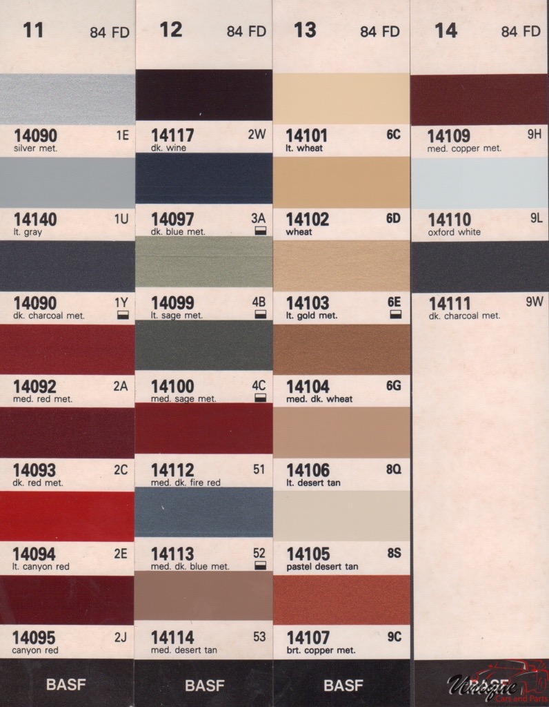 1984 Ford Paint Charts Rinshed-Mason 2